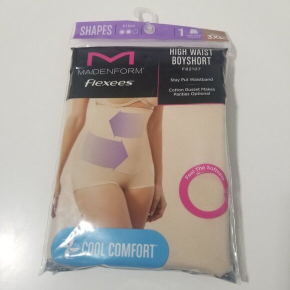 NWT MAIDENFORM High Waist Boyshort With Cool Comfort‎ SIZE 3XL COLOR LATTE LIFT - Picture 4 of 8